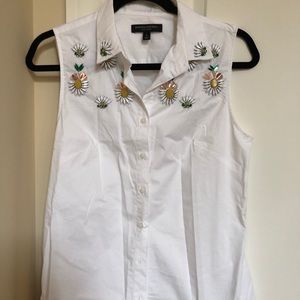Banana Republic Embellished Sleeveless Riley Shirt